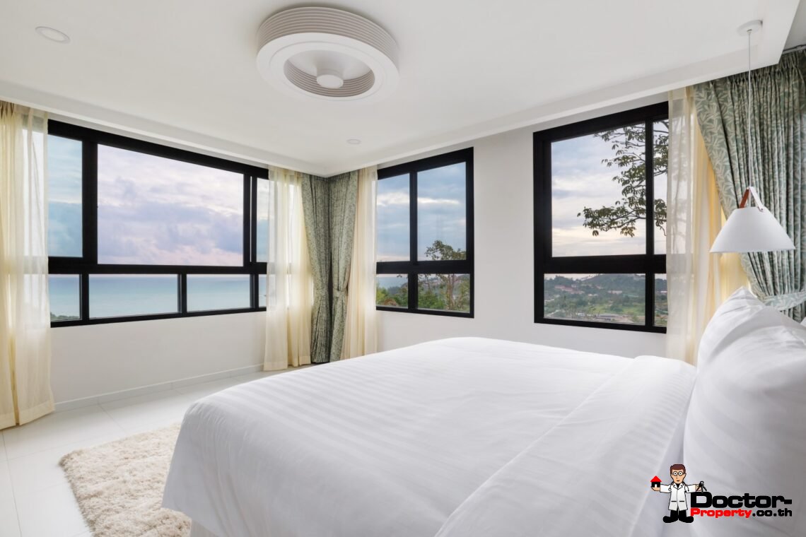 3 Bedroom Sea View Villa with Spacious Garden in Choeng Mon, Koh Samui – For Sale